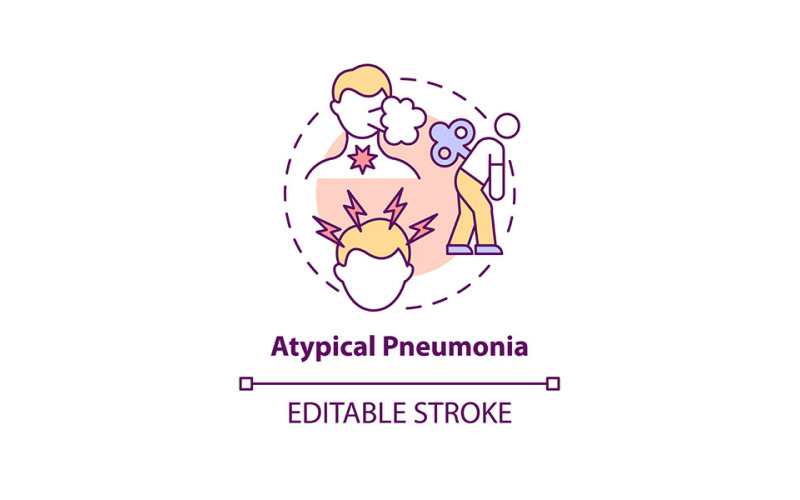 Atypical Pneumonia Concept Icon Vector Graphic