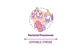 Bacterial Pneumonia Concept Icon