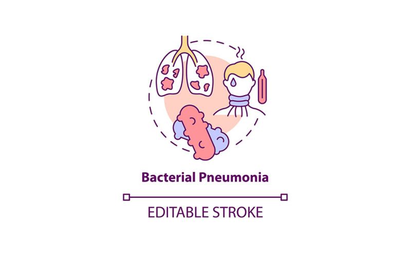 Bacterial Pneumonia Concept Icon Vector Graphic