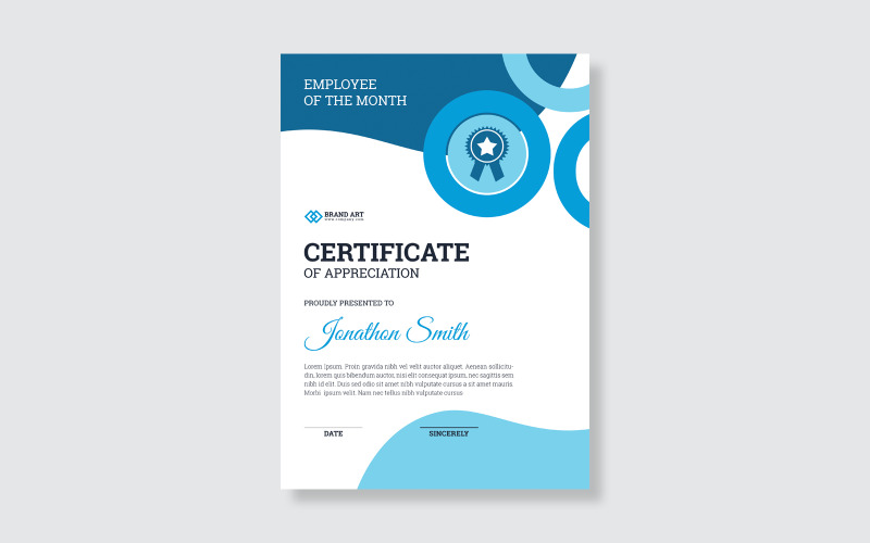 Blue Stylish Certificate Layout Certificate Template