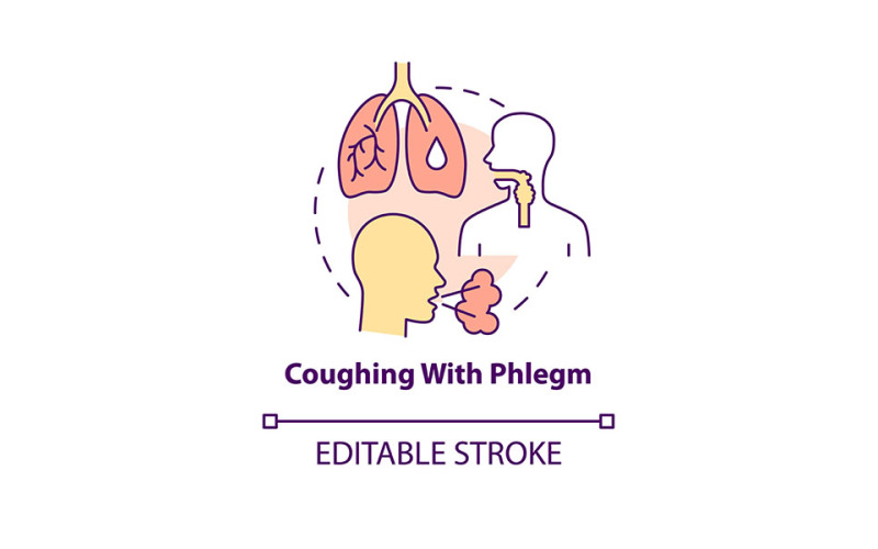 Coughing With Phlegm Concept Icon Vector Graphic