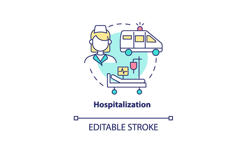 Hospitalization Concept IIcon Vector Graphic