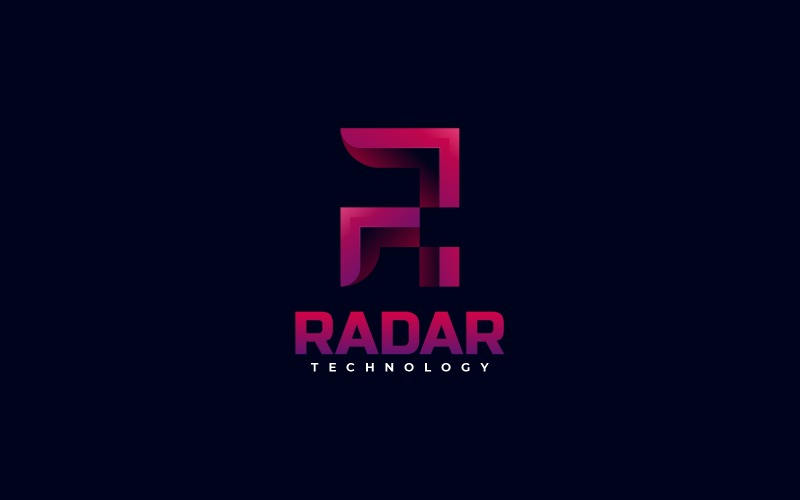 Letter R - Radar Gradient Logo Logo Template