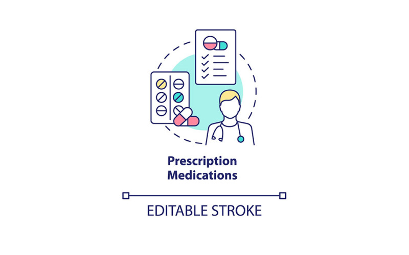 Prescription Medications Concept Icon Vector Graphic
