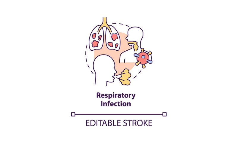 Respiratory Infection Concept Icon Vector Graphic