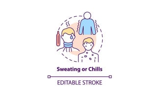 Sweating and chills concept icon