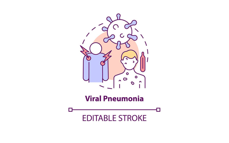 Viral Pneumonia Concept Icon Vector Graphic
