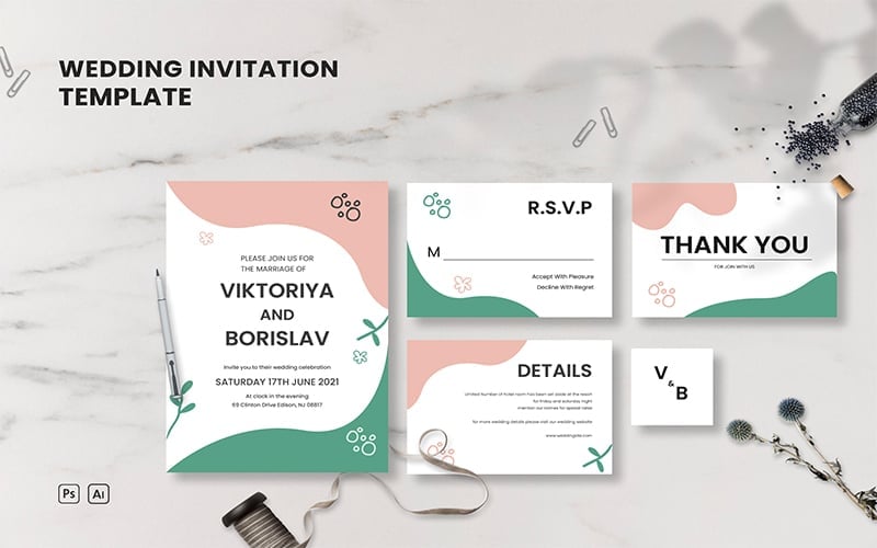 Kit Graphique #209823 Wedding Invitation Divers Modles Web - Logo template Preview