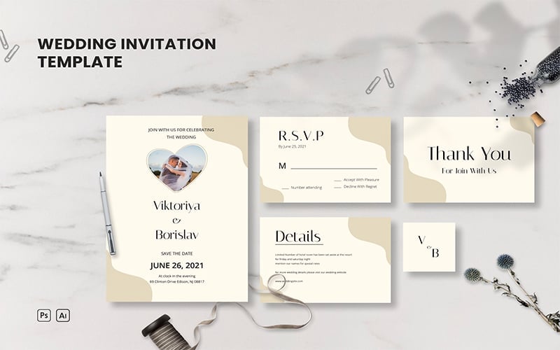 Kit Graphique #209827 Mariage Invitation Divers Modles Web - Logo template Preview