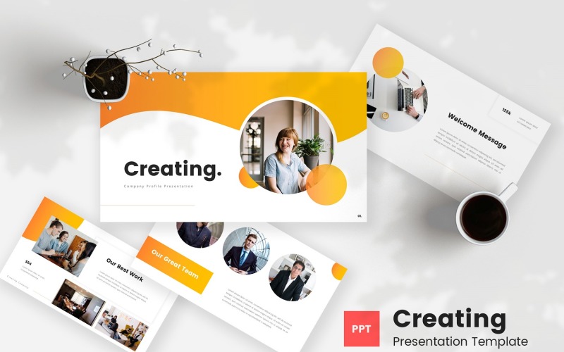 Creating — Company Profile Powerpoint Template PowerPoint Template