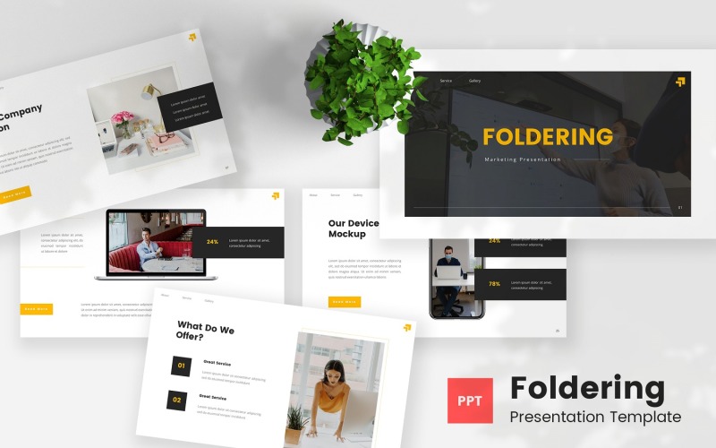Foldering — Marketing Powerpoint Template PowerPoint Template