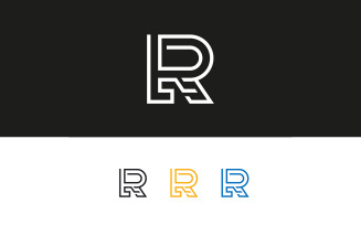 Letter R Line Logo Design Vector Template