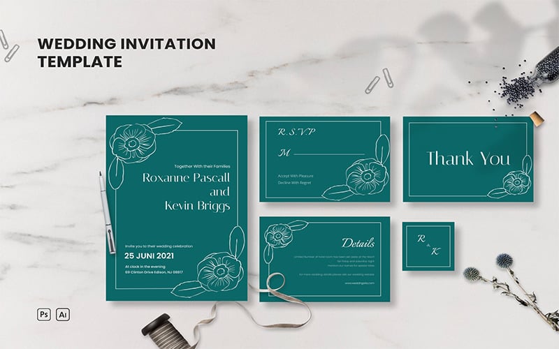 Wedding Set 1 - Invitation Template Corporate Identity