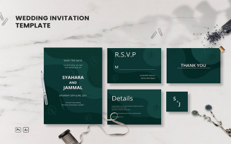 Wedding Set 9 - Invitation Template