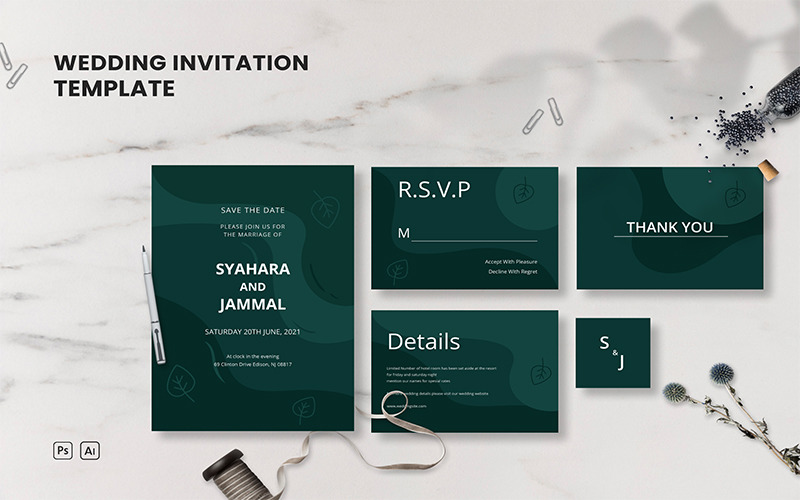 Wedding Set 9 - Invitation Template Corporate Identity