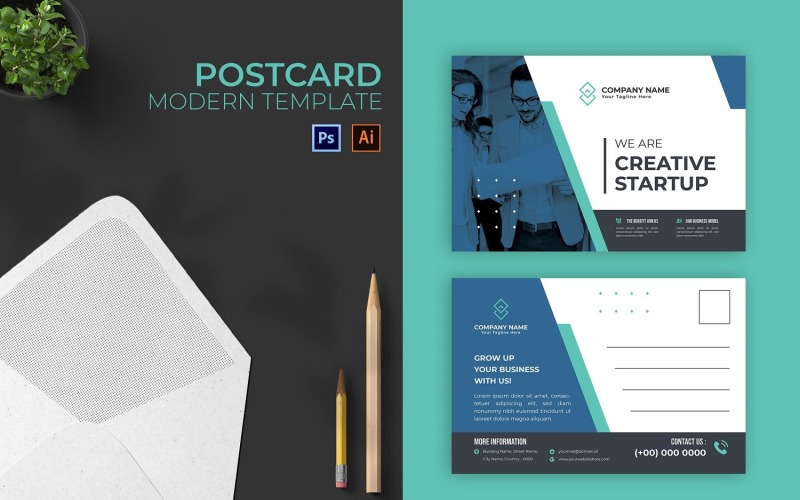 Creative Startup Post Card Corporate Identity