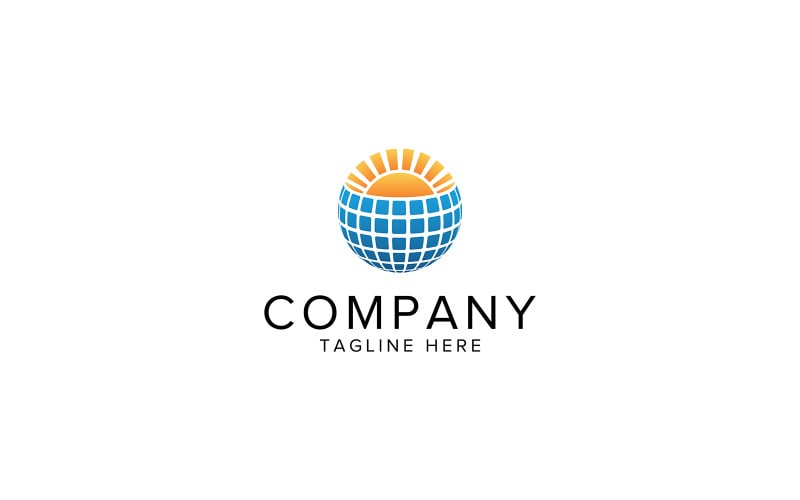 Glob Solar Business Logo Design Vector Template or Solar Logo Design Logo Template