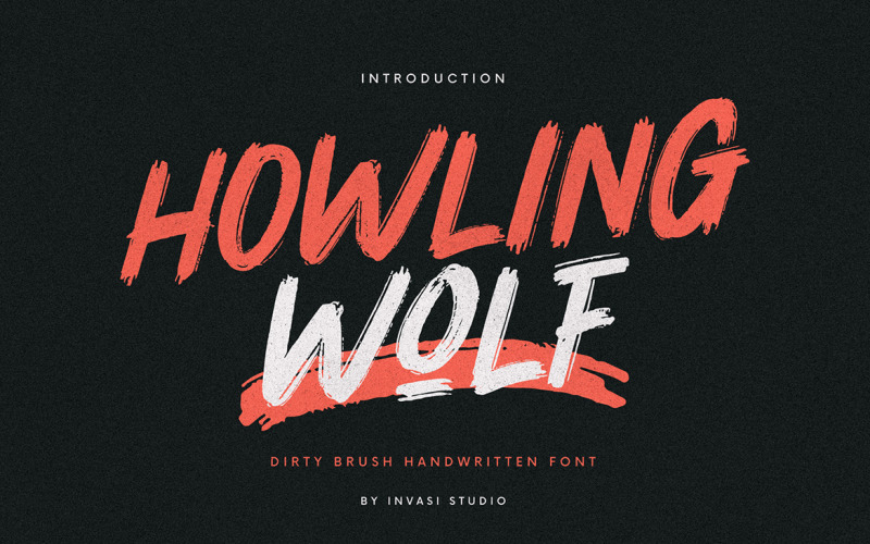 Howling Wolf - Dirty Brush Font