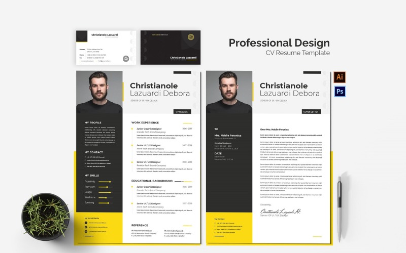 Professional Design CV Resume Set Resume Template