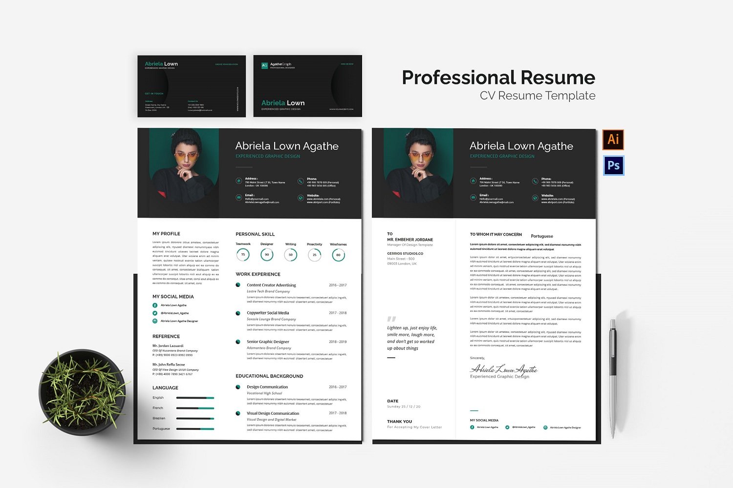 Kit Graphique #210008 Resume Cv Divers Modles Web - Logo template Preview