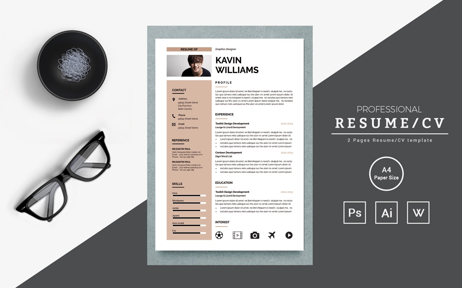 Kit Graphique #210037 A4 Resume Divers Modles Web - Logo template Preview