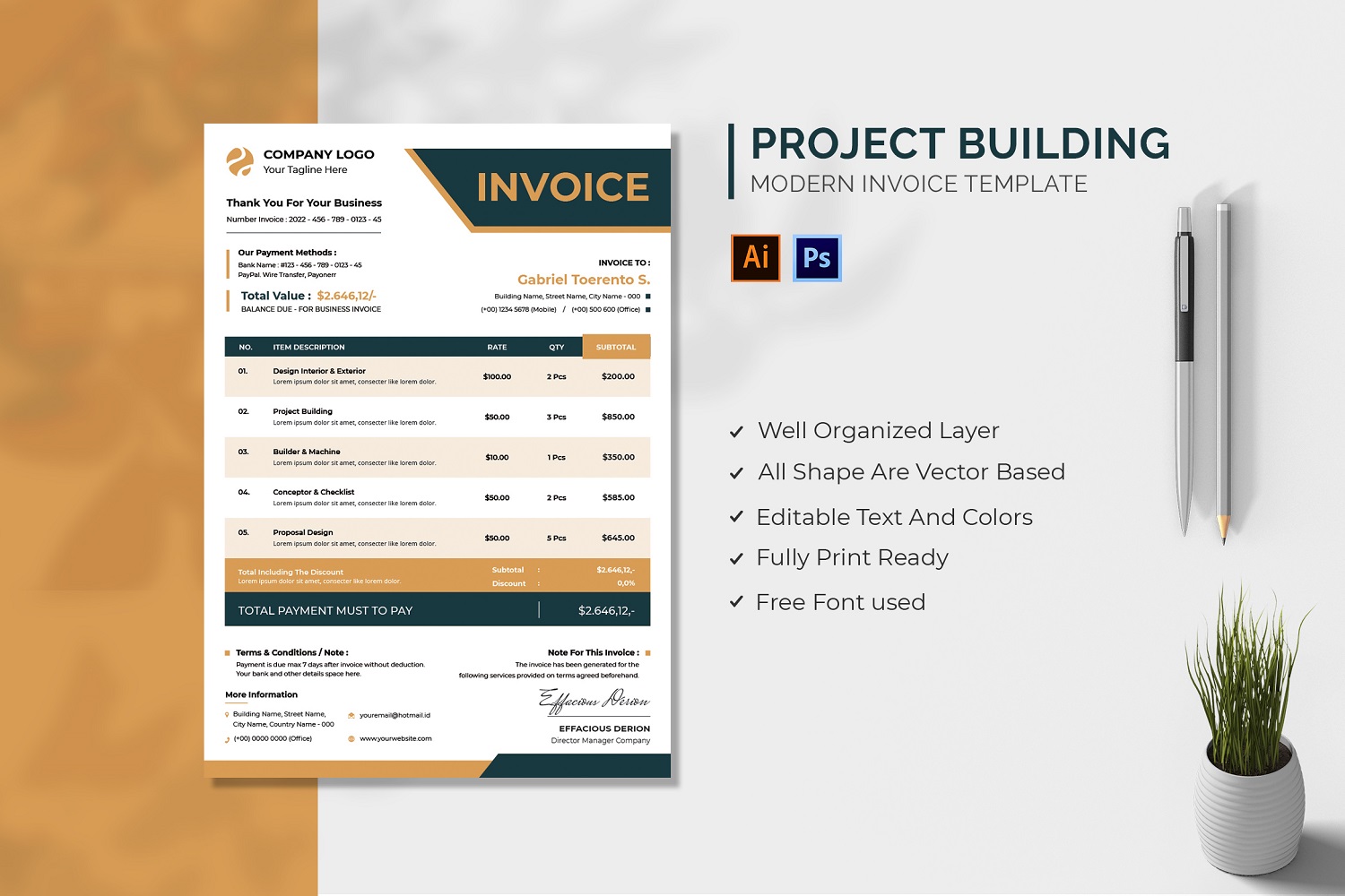 Template #210056 Invoice Accounting Webdesign Template - Logo template Preview