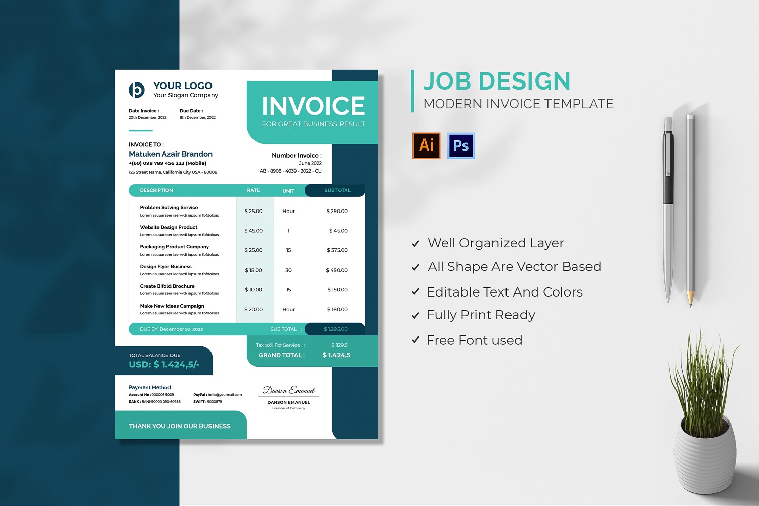 Kit Graphique #210057 Tax Invoice Divers Modles Web - Logo template Preview