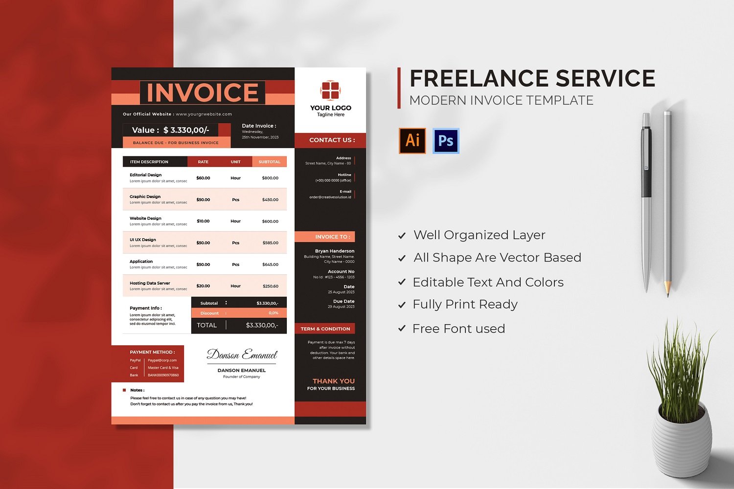 Template #210058 Invoice Accounting Webdesign Template - Logo template Preview