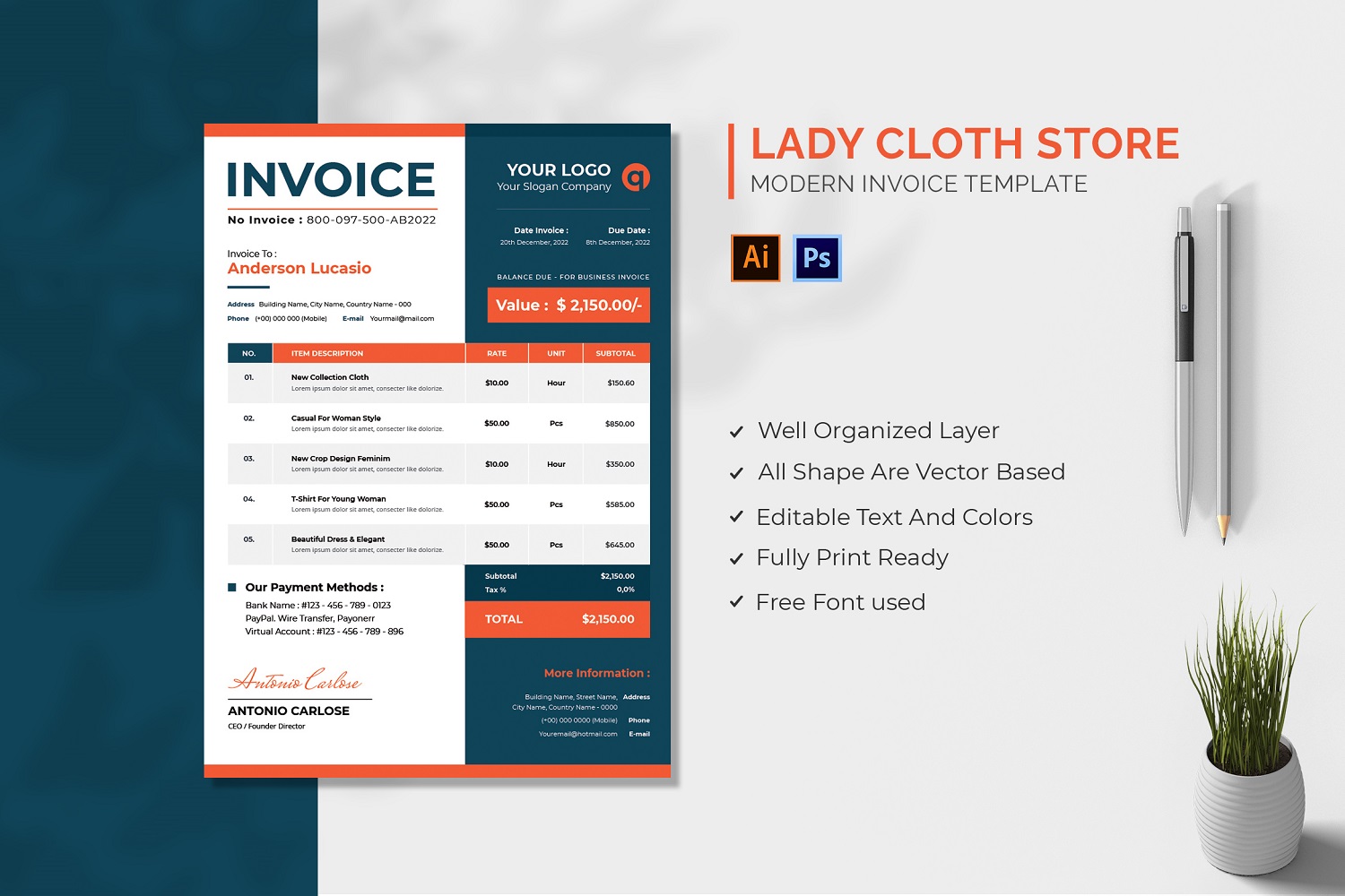 Template #210060 Invoice Accounting Webdesign Template - Logo template Preview