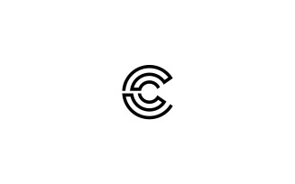 C Letter Logo Design or CC Business Logo Vector