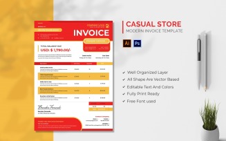 Casual Store Invoice Template
