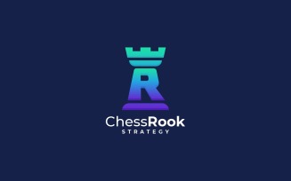 Chess Rook Gradient Colorful Logo
