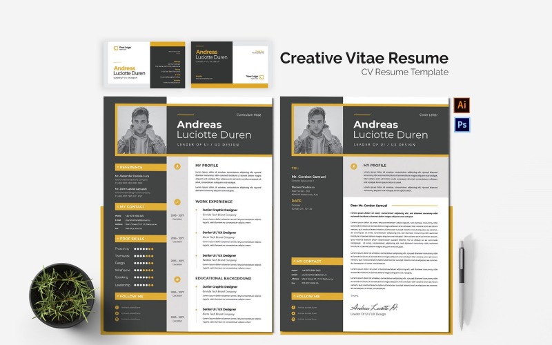 Creative Vitae CV Resume Set Resume Template