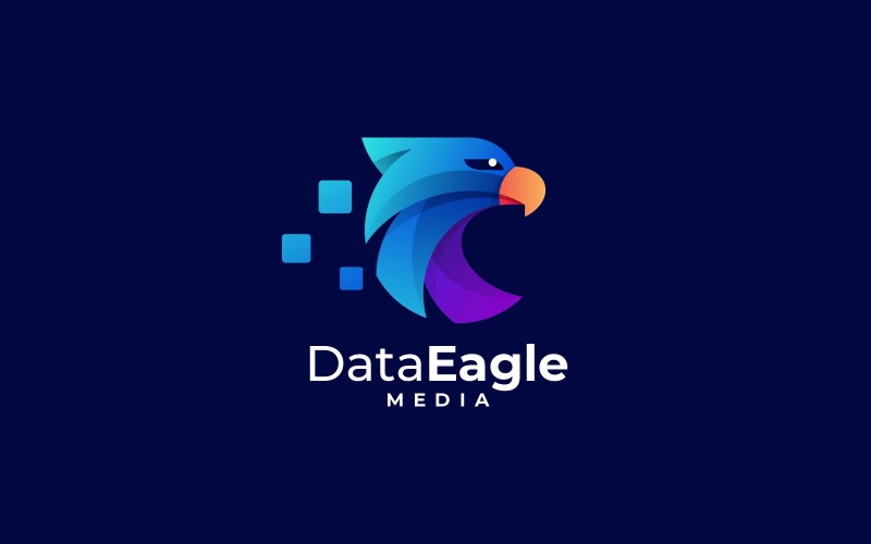Data Eagle Gradient Logo Style Logo Template