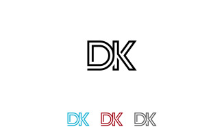 DK Letter Line Logo Design Vector Template or KD Logo Design