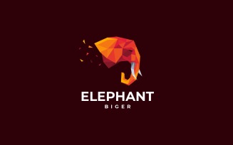 Elephant Low Poly Logo Template