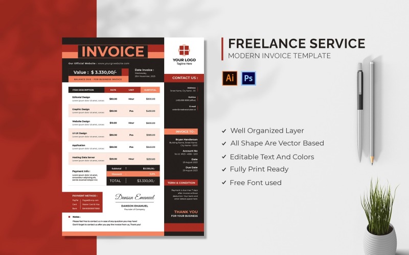 Freelance Service Invoice Corporate Identity