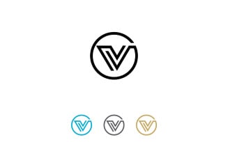 Letter V Logo Design Vector Template or V Circle Logo Design