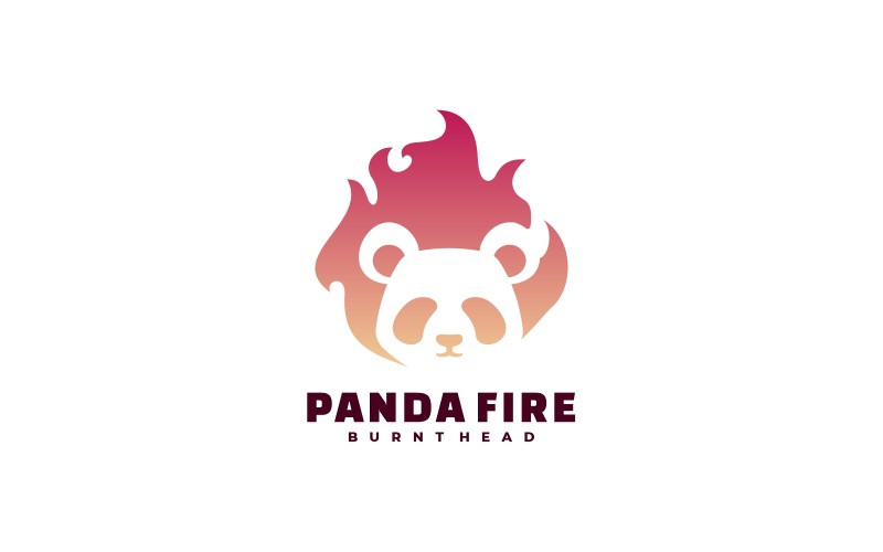 Panda Fire Negative Space Logo Logo Template