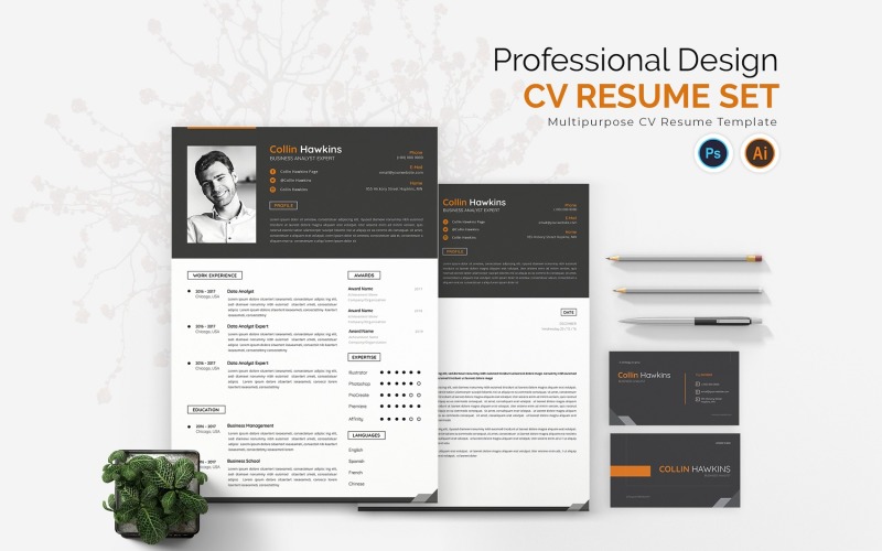 Professional Designer CV Resume Set Resume Template