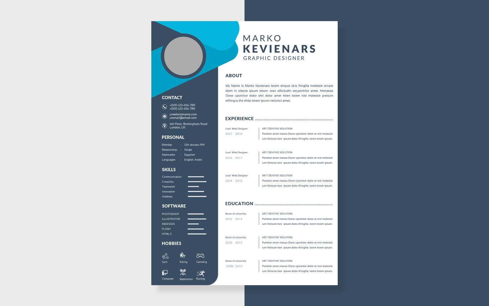 Template #210170 Template Resume Webdesign Template - Logo template Preview