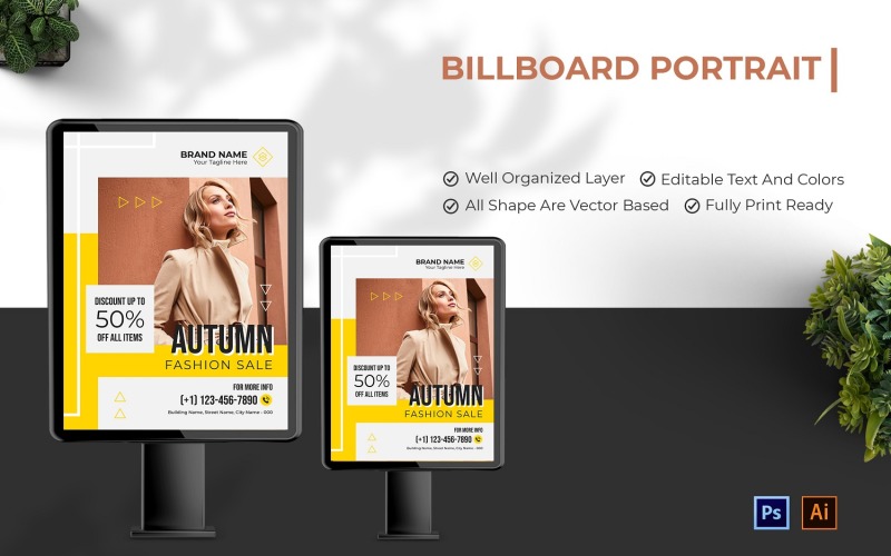 Autumn Fashion Sale Billboard Portrait Corporate Identity