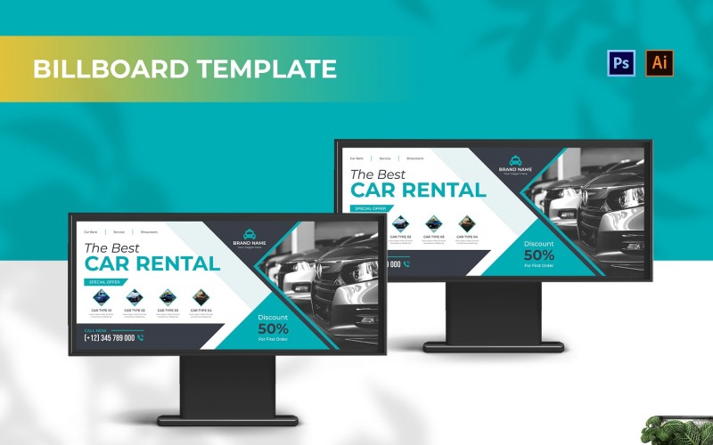 Car Rental Billboard Landscape Corporate Identity