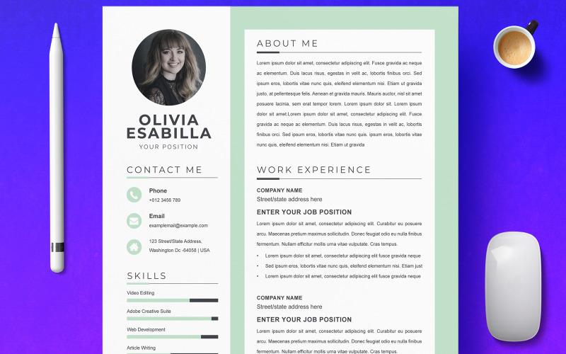 Olivia / Professional Resume CV Resume Template