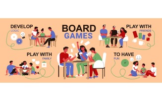 Board Games Family Infographics 210260513 Vector Illustration Concept