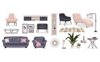 Furniture Interior Color Set 210270508 Vector Illustration Concept