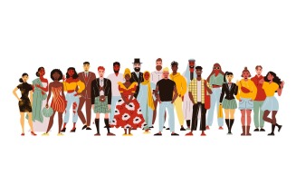 Nationality People Crowd 210260503 Vector Illustration Concept