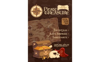 Pirate Treasure Map Poster 210251817 Vector Illustration Concept