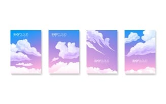 Sky Cloud Posters Set 210251810 Vector Illustration Concept
