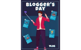 Blogger Day Card 210251144 Vector Illustration Concept